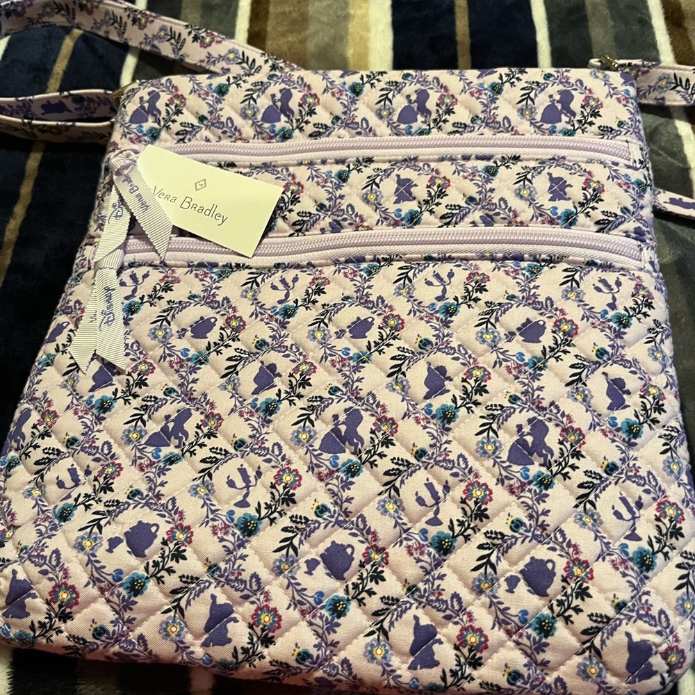 Disney Princess Vera Bradley Purple Quilted Crossbody Bag NEW
